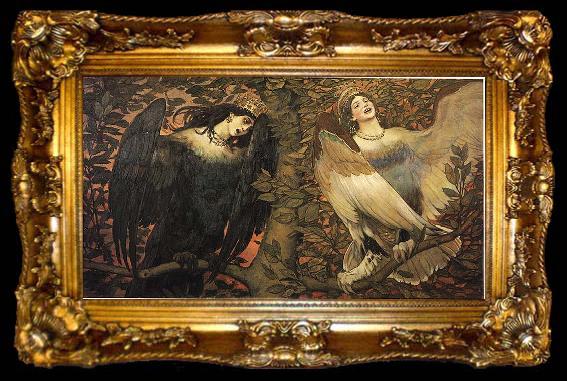 framed  Viktor Vasnetsov Sirin and Alkonost: Birds of Joy and Sorrow., ta009-2